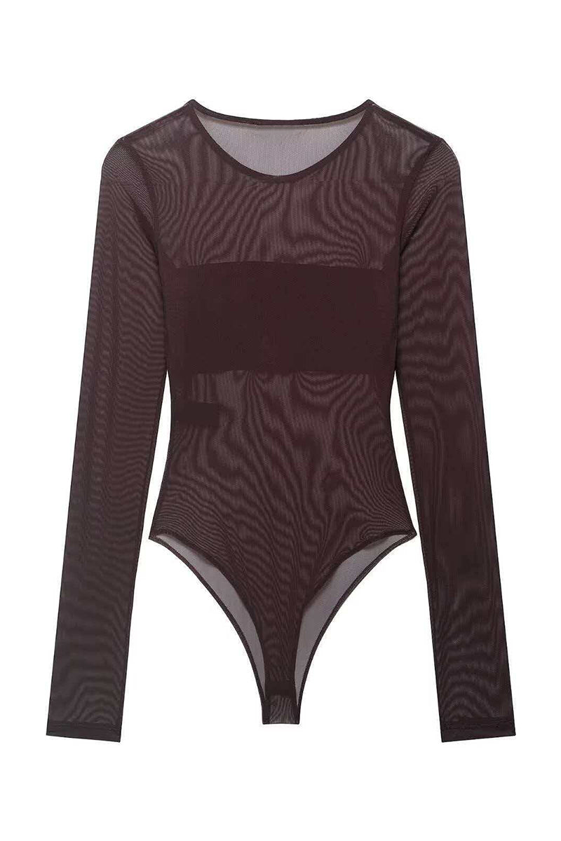 Mesh Long Sleeve Bodysuit