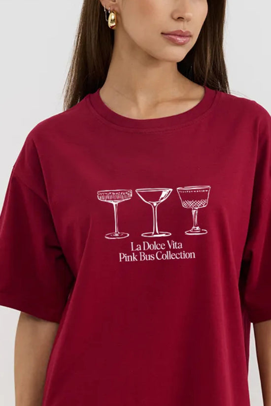 Graphic Tee with Drink Motif