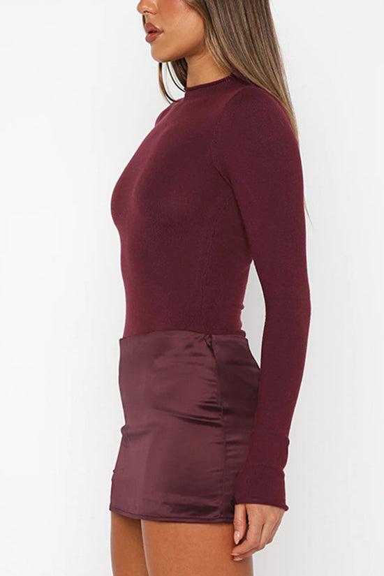 Long Sleeve Mock Neck Bodycon Dress