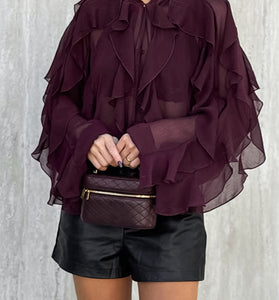 Elegant Ruffle Long Sleeve Blouse