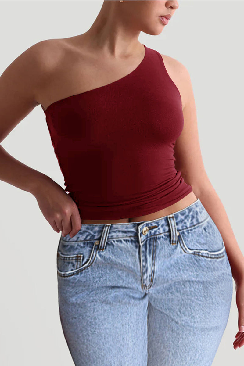 One-Shoulder Bodycon Tank