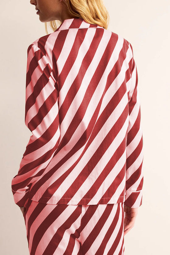 Striped Button-Up Loungewear Set