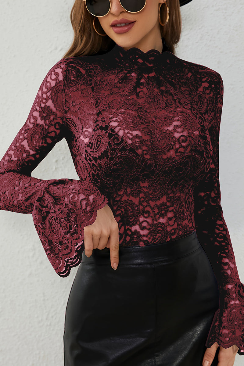 Elegant Lace Long Sleeve Top