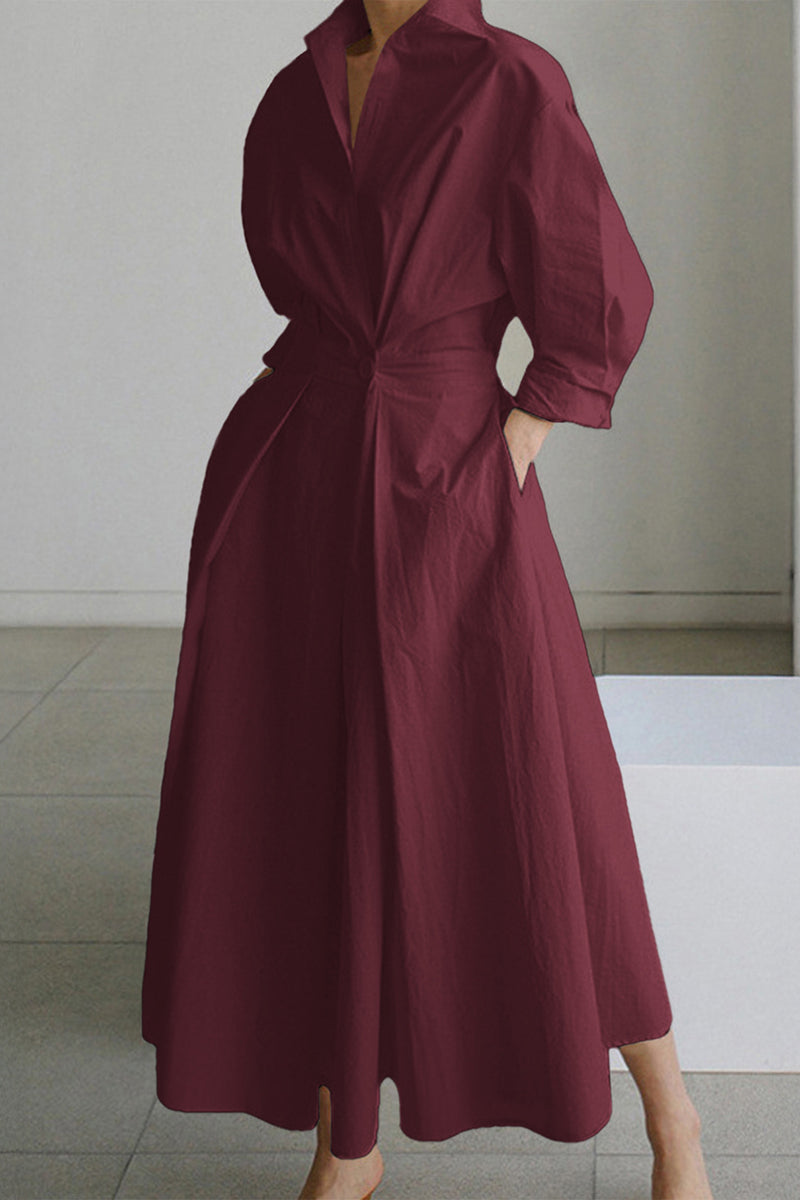 Elegant Long Sleeve Maxi Casual Dress