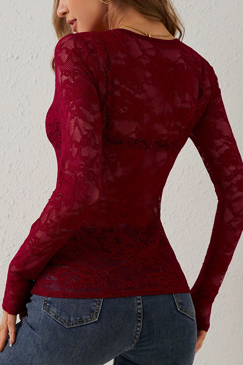 Elegant Lace Long Sleeve Top