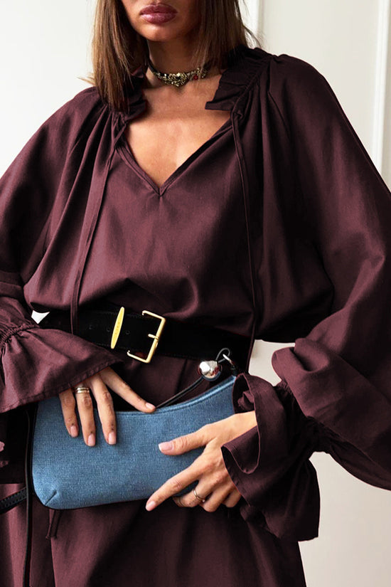 Elegant Long Sleeve Midi Dress