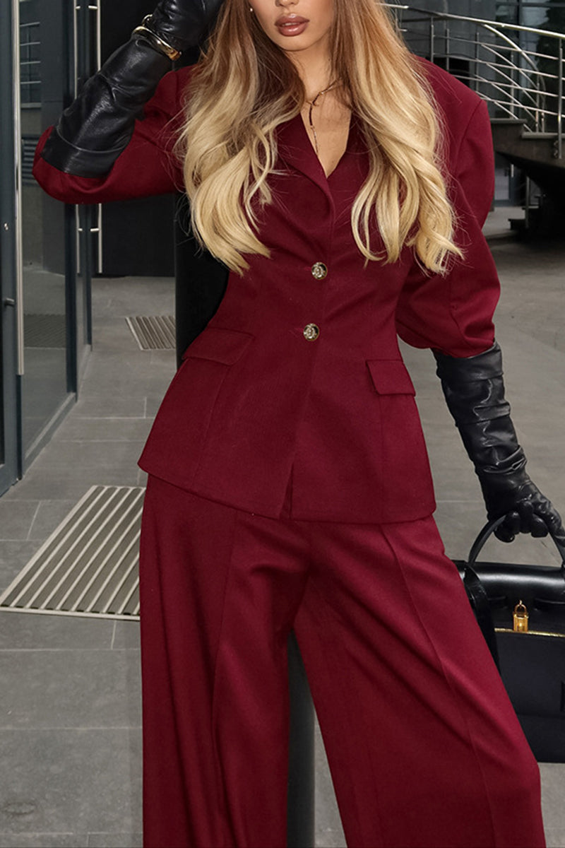 Elegant Wide-Leg Suit Set