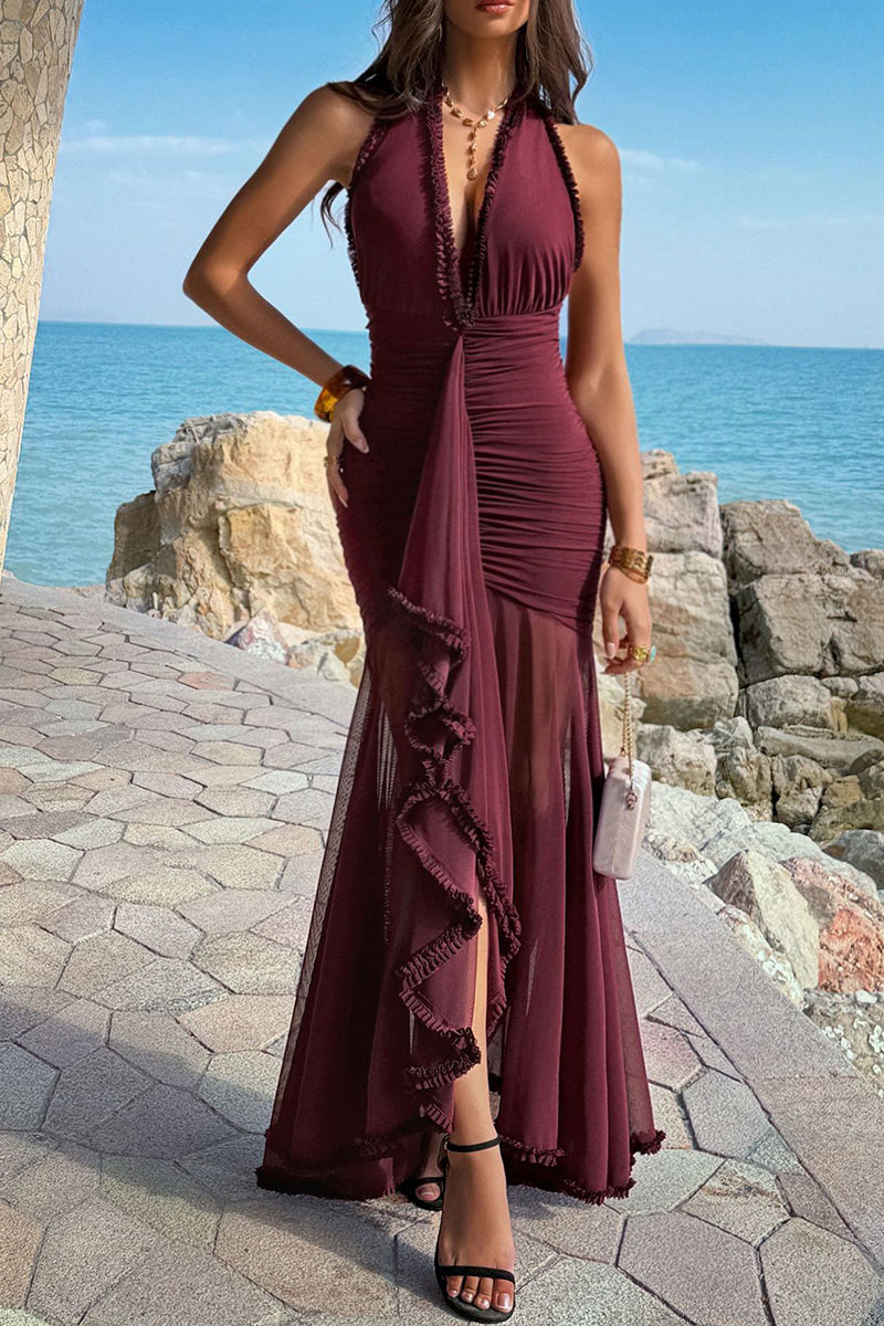 Elegant Halter Maxi Dress