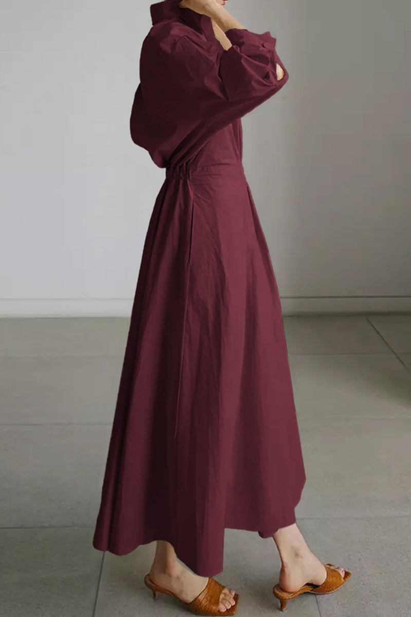 Elegant Long Sleeve Maxi Casual Dress