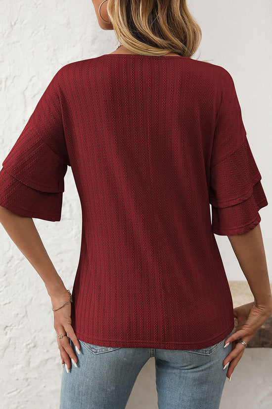 V-Neck Layered Sleeve T-Shirt