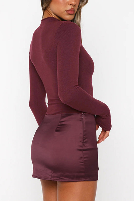 Long Sleeve Mock Neck Bodycon Dress