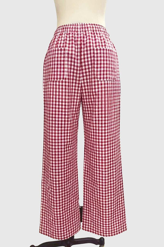 Checkered Wide-Leg Casual Pants