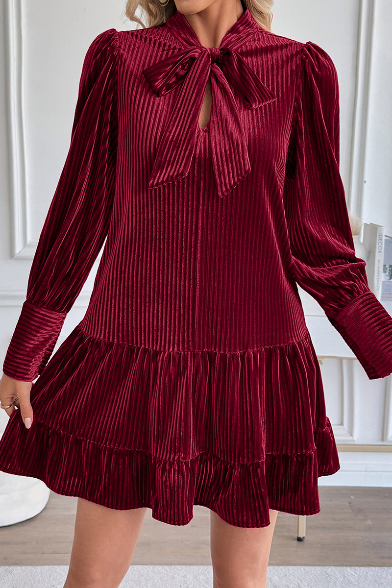 Elegant Bow Tie Casual Dress