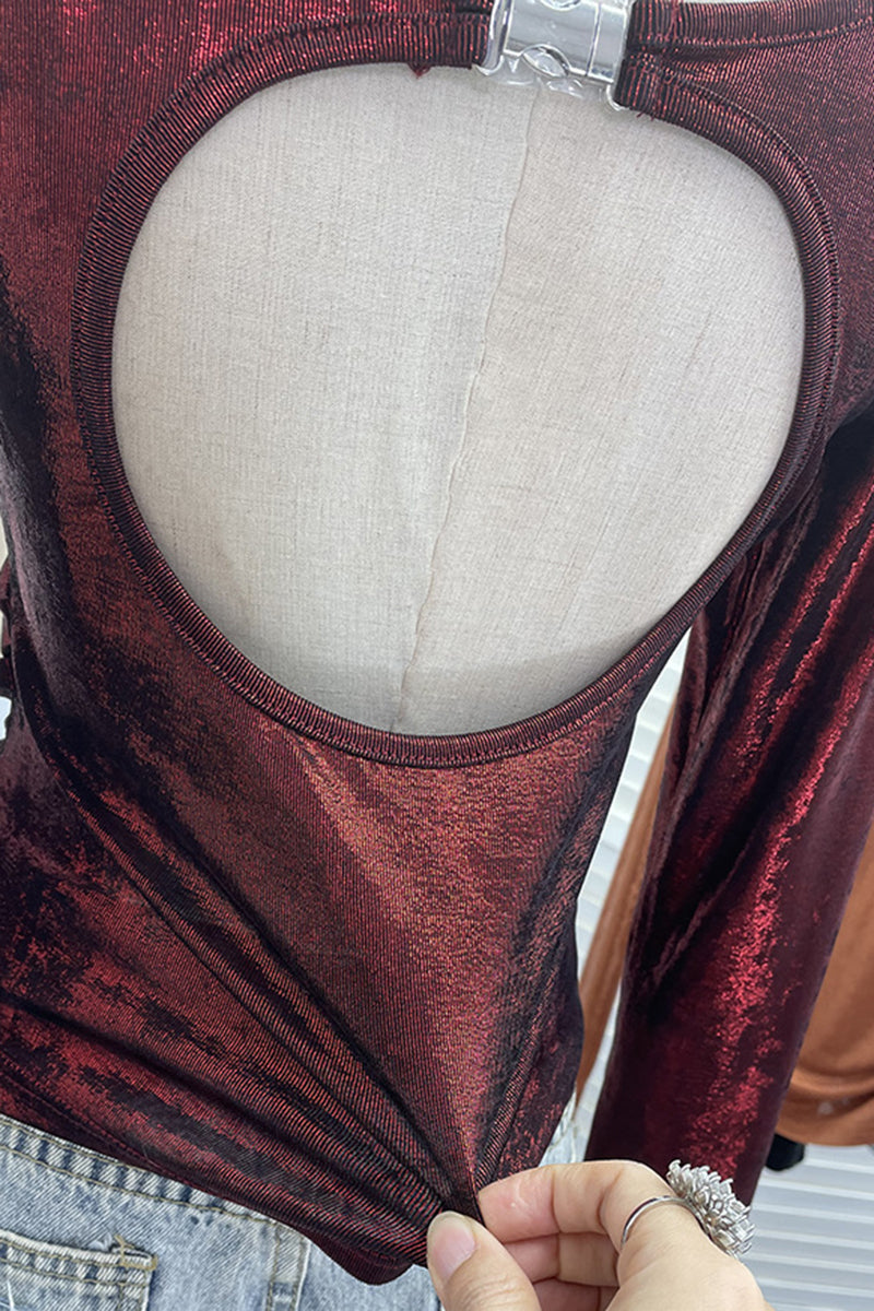 Elegant Long Sleeve Bodycon T-Shirt
