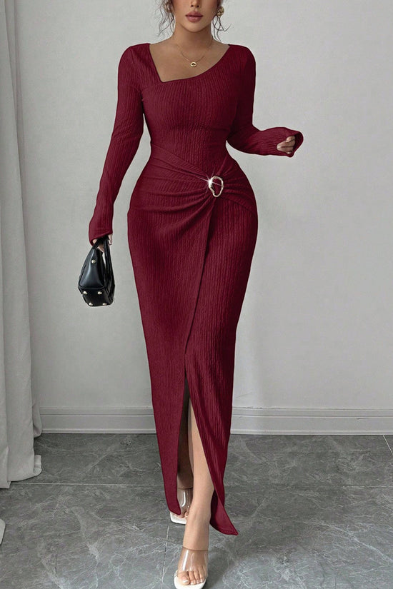 Elegant Long Sleeve Bodycon Casual Dress