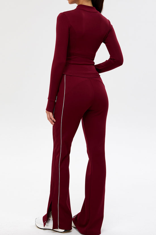 Flared Jogger Pants with Side Stripes