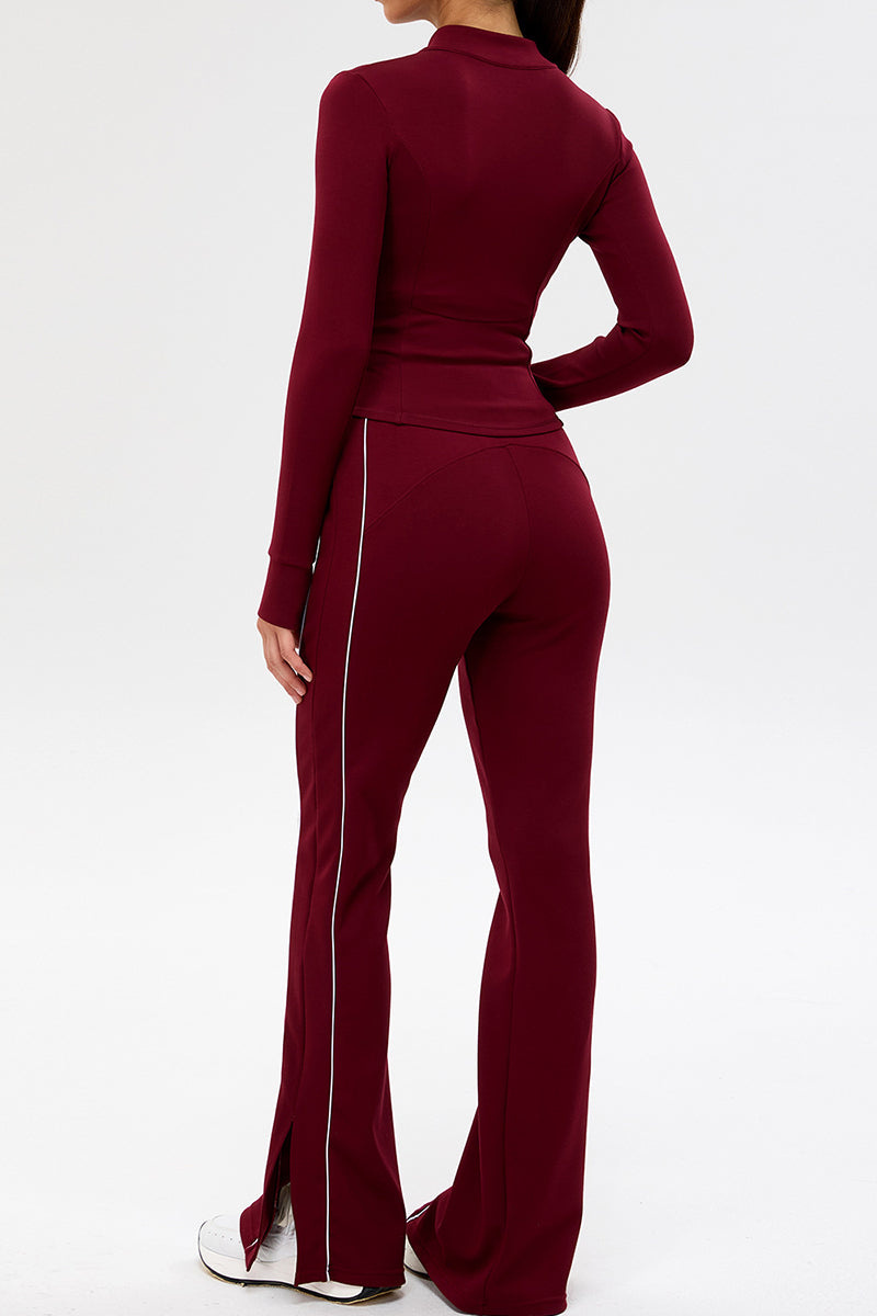 Flared Jogger Pants with Side Stripes