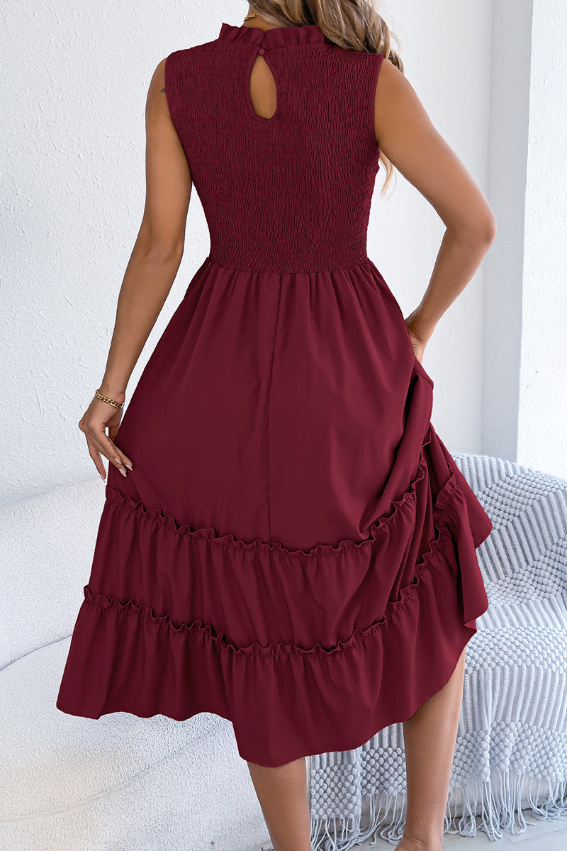 Sleeveless Smocked Casual Dress