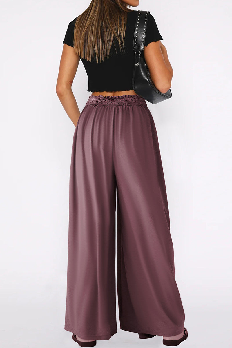 Flowing Wide-Leg Casual Pants