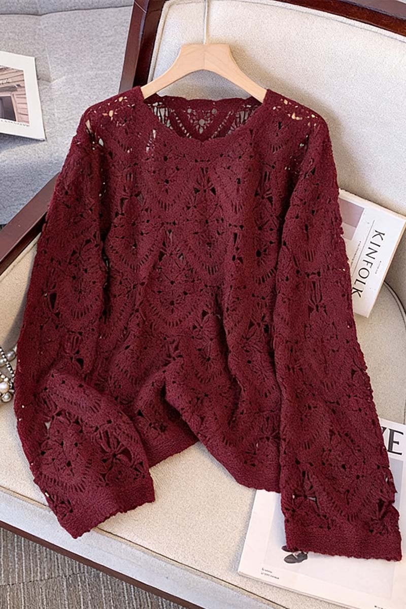 Elegant Crochet Long Sleeve Top