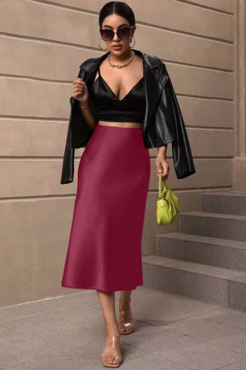 Elegant Midi A-Line Skirt