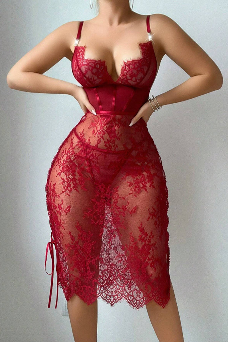 Elegant Lace Corset Lingerie Dress