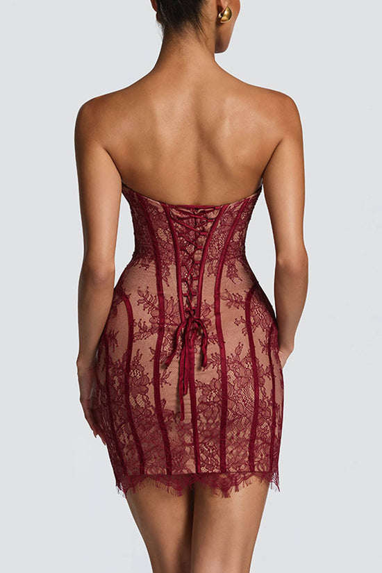 Strapless Floral Bodycon Dress