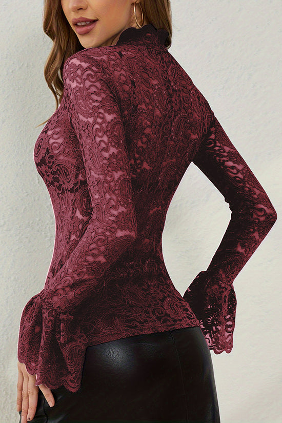 Elegant Lace Long Sleeve Top