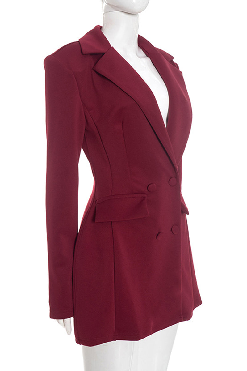 Tailored Double-Breasted Blazer Dress