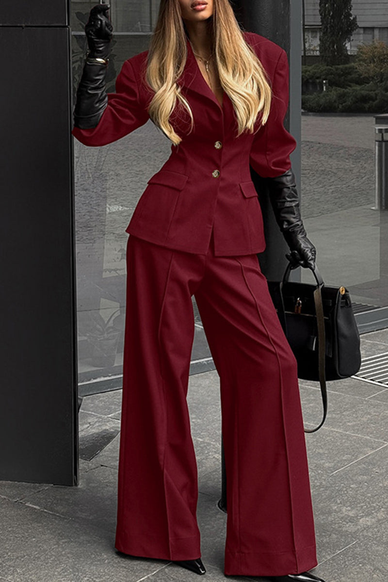 Elegant Wide-Leg Suit Set