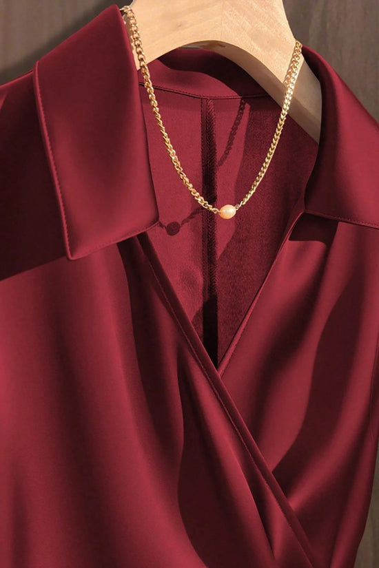 Draped Sleeveless Wrap Blouse