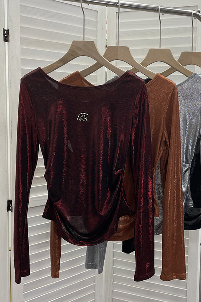 Elegant Long Sleeve Bodycon T-Shirt