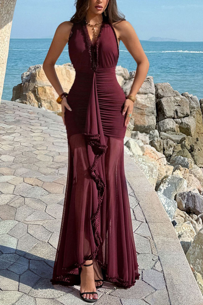 Elegant Halter Maxi Dress