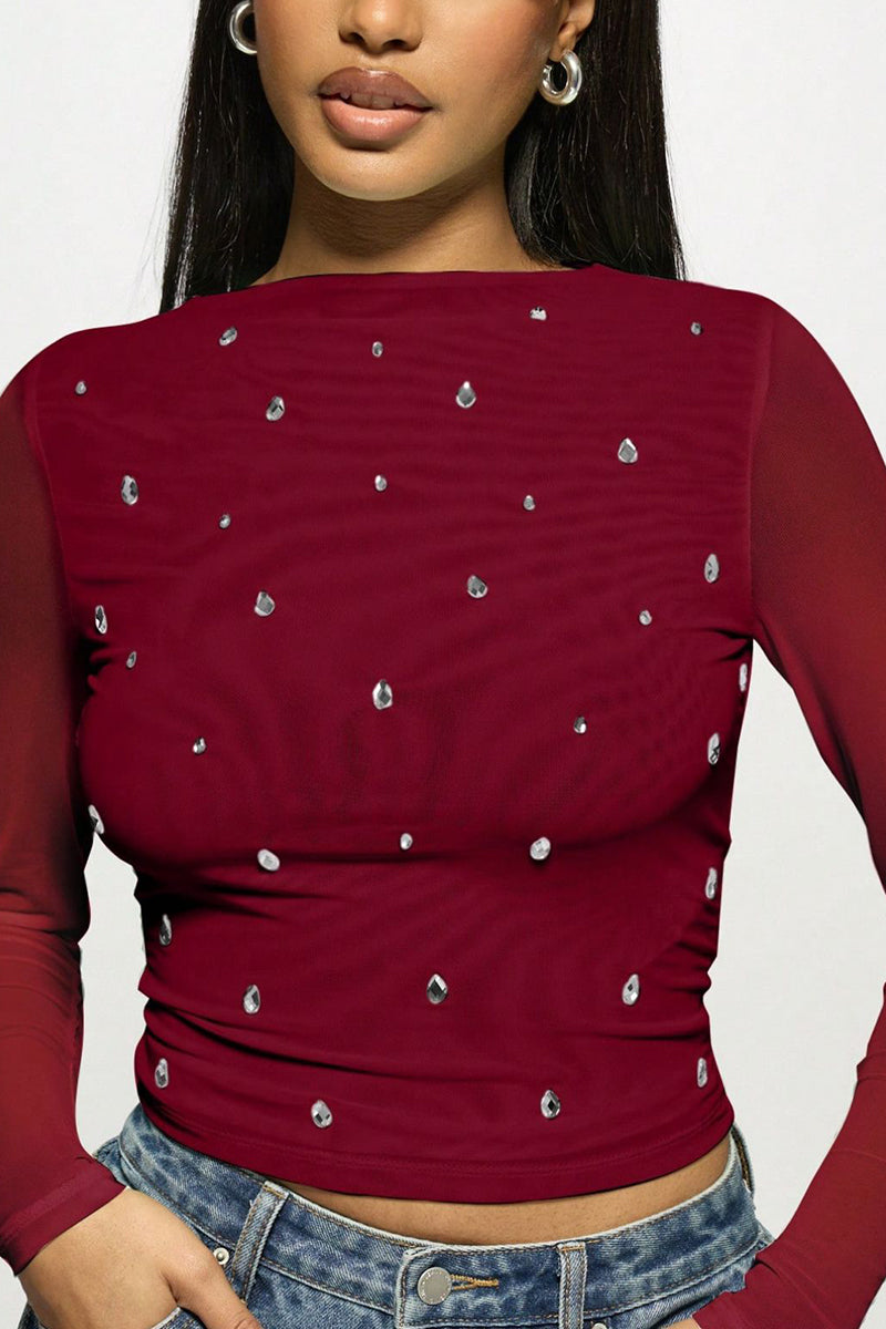 Embellished Long Sleeve T-Shirt