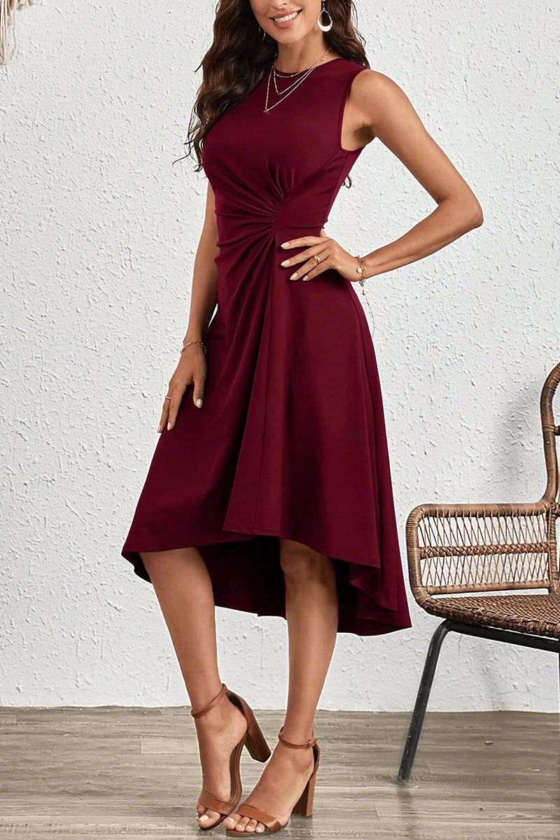 Asymmetric Sleeveless Casual Dress