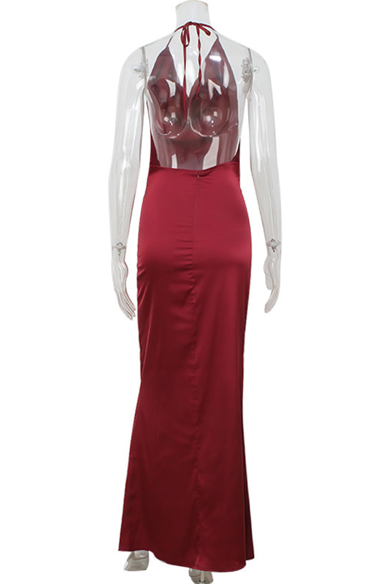 Sleek Halter Maxi Dress