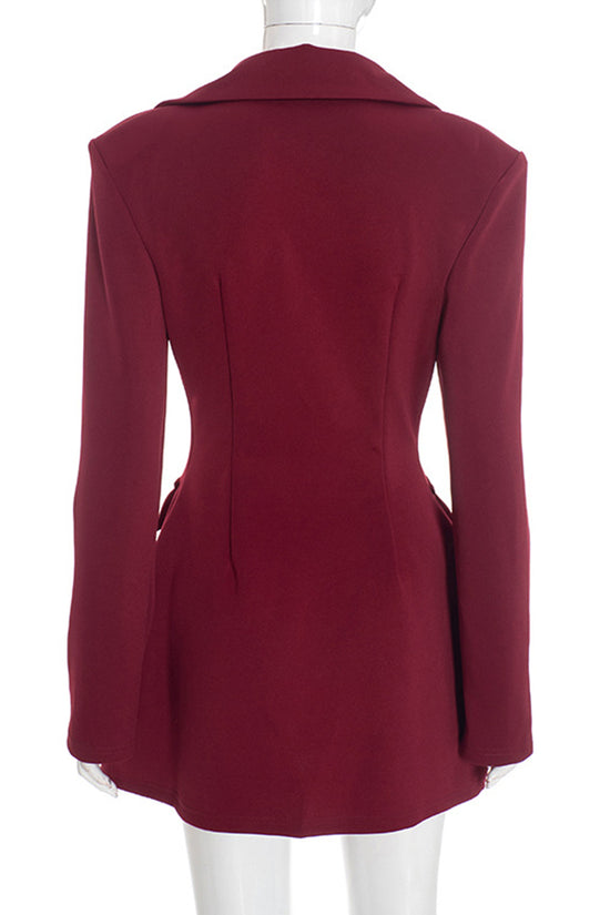 Tailored Double-Breasted Blazer Dress