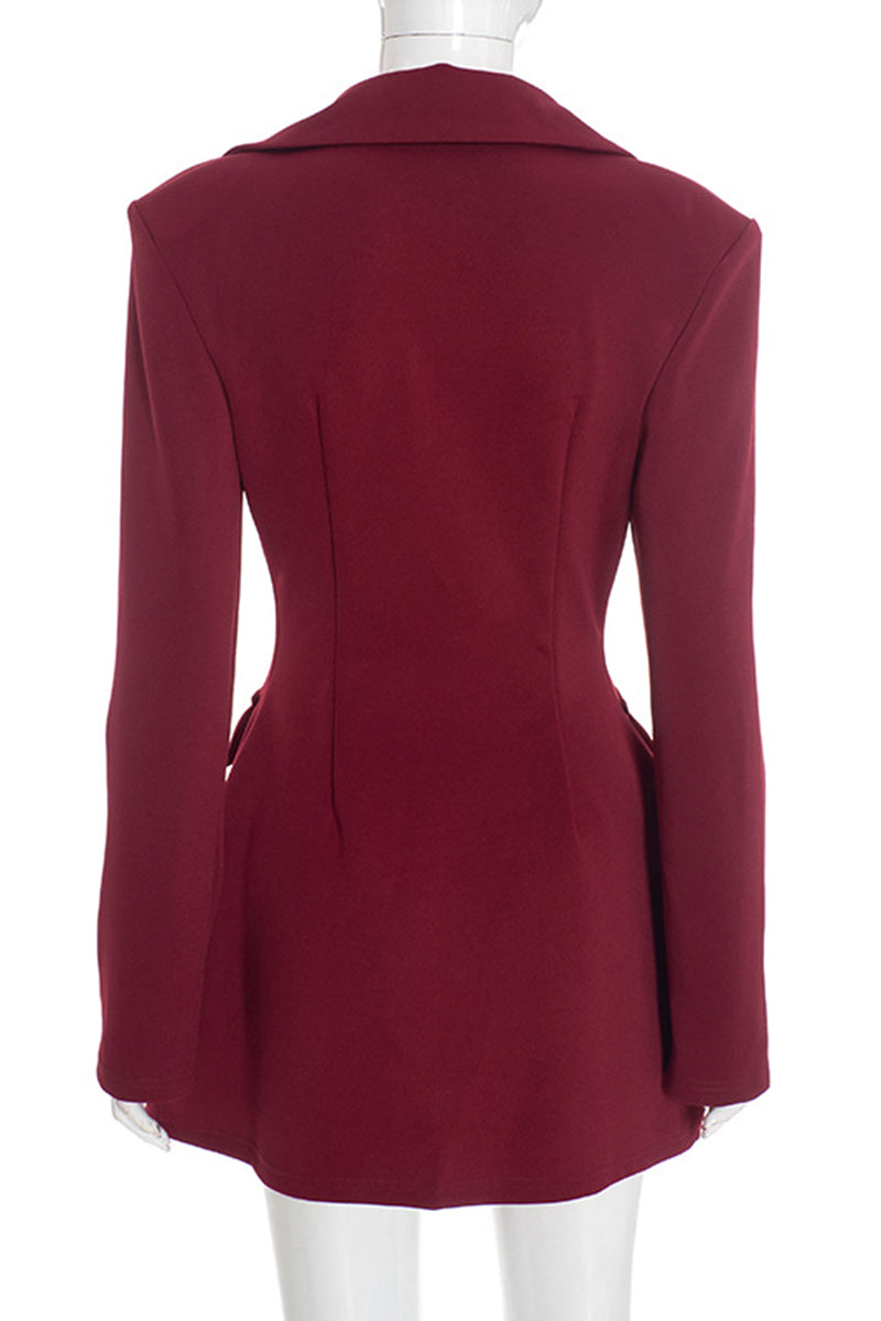 Tailored Double-Breasted Blazer Dress