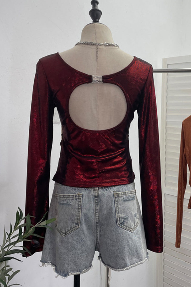 Elegant Long Sleeve Bodycon T-Shirt
