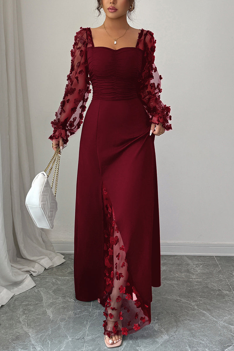 Elegant Long Sleeve Maxi Dress