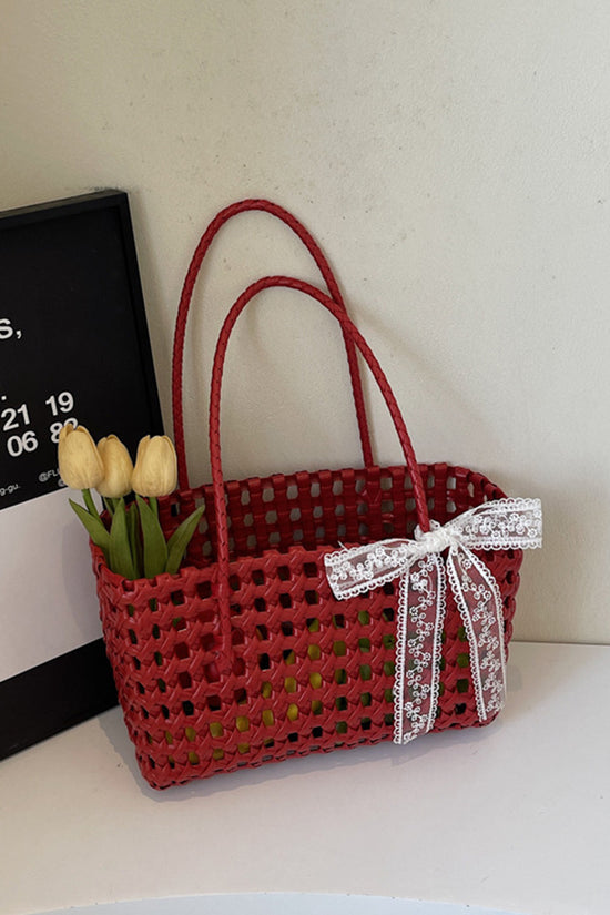 Elegant Woven Tote with Bow