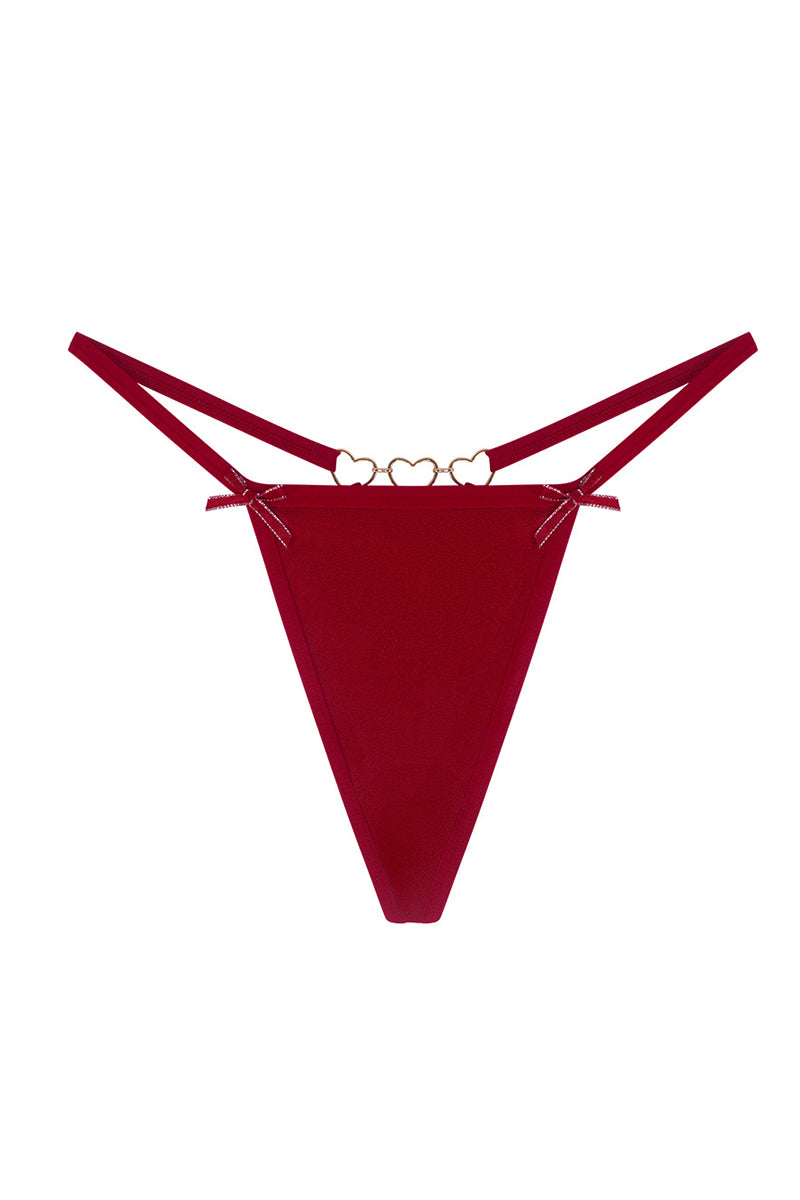 Strappy Heart Detail Thong Panties