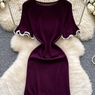 Elegant Ruffle Trim Casual Dress