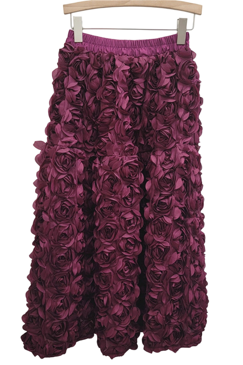 Floral Applique Midi Skirt