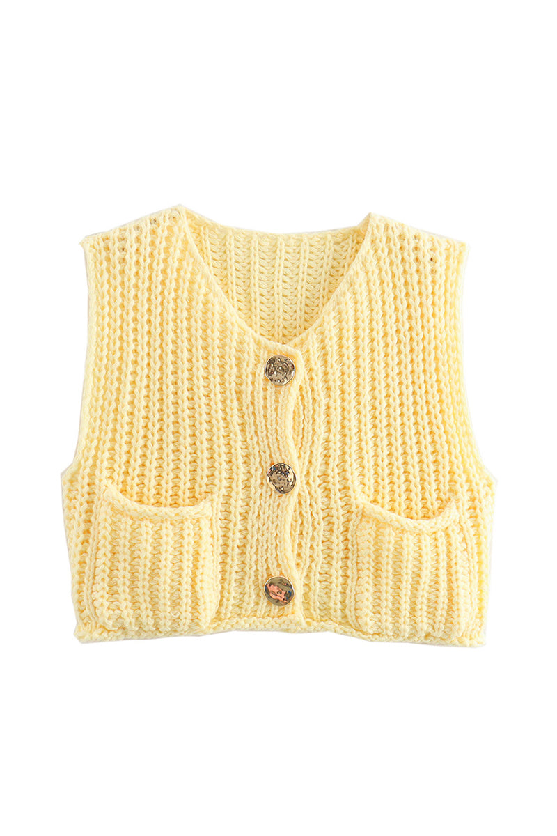 Button-Up Knitted Sweater Vest