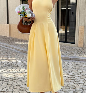 Sleeveless Halter Midi Dress