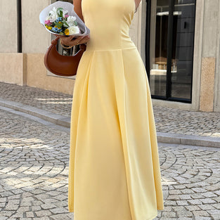 Sleeveless Halter Midi Dress