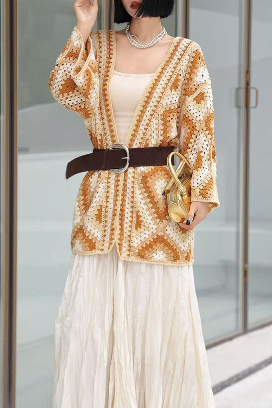Vibrant Patterned Crochet Shrug