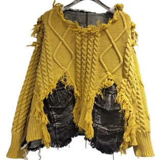 Distressed Knit Cable Sweater