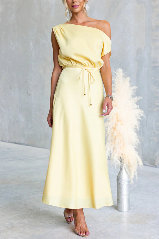 One-Shoulder Midi Casual Dress